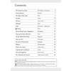 A contents page listing poems, fiction, biographies and traditional tales with page numbers and a legend for icons