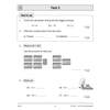 Four quick maths questions on addition and subtraction, including a warm-up and a timed test section