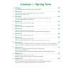 A contents page listing twelve weekly workouts covering addition, subtraction, measurement and fractions