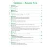 A contents page listing twelve weekly maths workouts covering place value, time, shapes and data handling