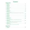 A contents page listing weekly maths workouts for the Autumn and Spring terms, with page numbers and sub-topics