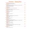 A contents page listing twelve weekly workouts covering punctuation, spelling and grammar for Year 4