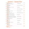 A contents page listing twelve weekly workouts covering spelling sounds, suffixes and vocabulary puzzles for Year 4