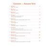 A contents page listing twelve weekly workouts covering Year 4 arithmetic topics with page numbers and check boxes