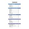 A table of contents listing five sections covering basic French, family, school life, town topics and free time