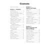 A contents page listing three sections covering numbers, algebra, and ratio with page numbers for each topic