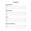 A contents page listing four physics topics, each containing five to six short tests with page numbers