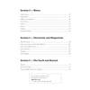 A contents page listing sections on waves, electricity, and the Earth, with page numbers for each topic