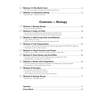 A contents page for the Biology section, listing ten workouts covering cells, organ systems and food chains with page numbers