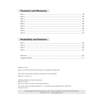 A contents page listing tests on Geometry and Measures, Probability and Statistics, plus answers and progress charts
