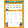 Children count pirate coins to learn numbers 1-10, then trace the digits with arrows to guide their pencil