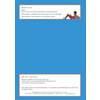 A blank blue page with publisher details, an ISBN, and a small cartoon of a child reading