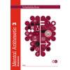 The front cover of the Mental Arithmetic Answers book 3, with a brain graphic filled with maths symbols