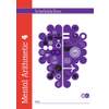 The front cover of Mental Arithmetic Book 4, featuring a purple brain graphic filled with maths symbols
