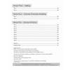 A contents page listing spelling, grammar and structure tests with page numbers and an index of answers
