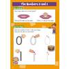 Children count cakes to learn 0 and 1, then trace and join the dots to write the numbers