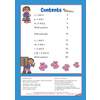 A contents page listing phonics sounds and word practice sections with page numbers, plus publisher details at the bottom