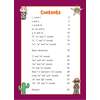 A contents page listing phonics sounds and a space adventure section, with page numbers and a cowboy theme