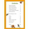 A table of contents listing maths topics from numbers to graphs, with page numbers and cartoon snails