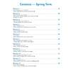 A contents page listing 12 weekly phonics workouts for the Spring Term, covering Phase 3 sounds and sentence writing