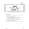 Instructions for the SEAG Practice Paper, explaining the test structure, timing, and how to mark answers