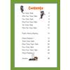 A contents page listing times tables sections and mixed problems, with page numbers and cartoon ninja illustrations