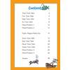 A contents page listing times tables, mixed problems and a puzzle, with page numbers and underwater illustrations
