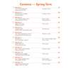 A contents page listing 12 weekly workouts covering phonics, spelling and grammar for Year 1