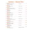 A contents page listing 12 weekly workouts covering phonics, spelling and grammar for Year 1