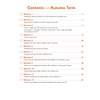 A contents page listing 12 weekly maths workouts covering numbers, shapes, coins and addition and subtraction