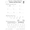 Children write numbers in words, read them aloud, and fill in missing numbers in a sequence from twenty down to nine