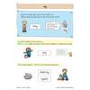 Children identify the 'oy' sound in words, draw lines under letter pairs, and match captions to pictures
