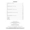 A contents page listing phonics sounds, tricky words and writing practice with page numbers