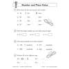 Four place value exercises where children write tens and ones, make largest numbers, count hundreds, and partition 45