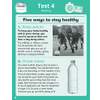 A reading passage on healthy habits with two sections on exercise and water intake