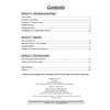 A contents page listing three science sections on living things and habitats, with page numbers and a note about answers