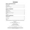 A contents page listing sections on states of matter, the water cycle, and mixed questions with page numbers