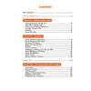 A table of contents listing maths topics from number and place value to fractions, with page numbers for each section