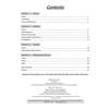 A table of contents listing four sections on forces, friction, gravity and mechanical devices with page numbers