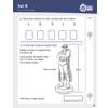 Two reasoning questions on ordering fractions and calculating the height of a superhero statue