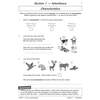 Children tick a definition, write common characteristics of cats, and choose an animal to describe its unique trait