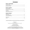A table of contents listing sections on light, reflection, and shadows with page numbers and a note about answers