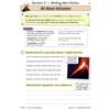A short text about volcanoes is provided for children to read and rewrite using only facts