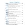 A contents page listing twelve weekly workouts covering fractions, algebra, geometry and percentages