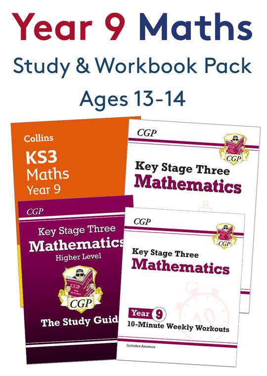 Year 9 Maths Study & Workbook Pack (Ages 13-14)