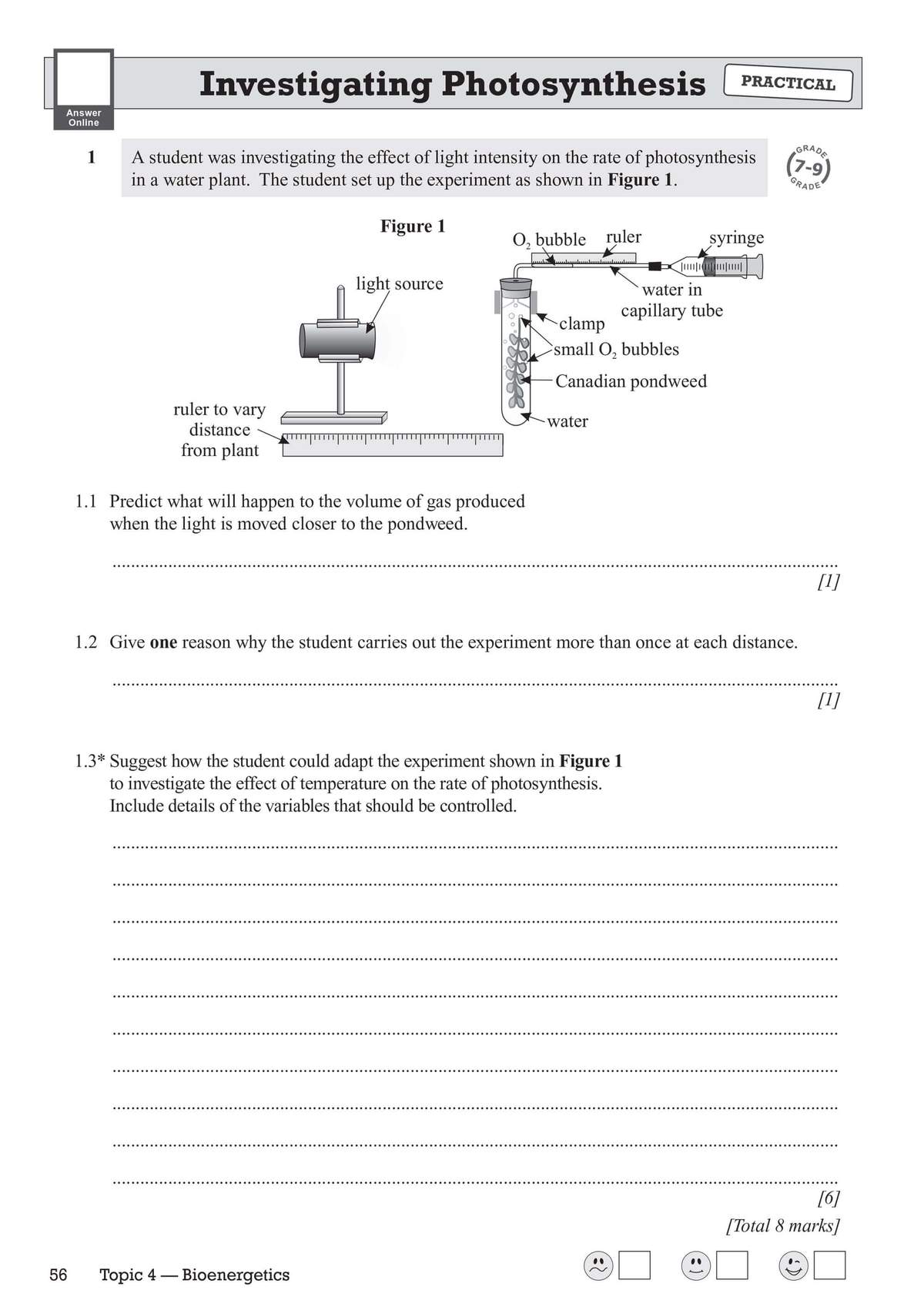 Students predict gas volume changes, explain experimental repetition, and adapt the setup to test temperature effects