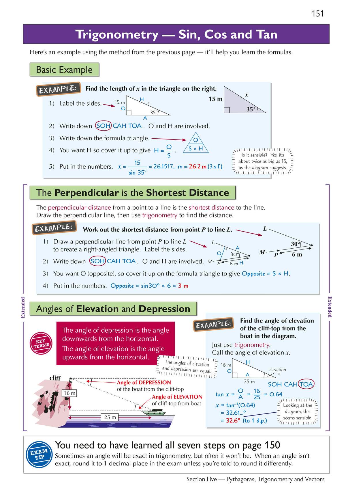 This page explains how to use SOH CAH TOA to find missing lengths and angles in right-angled triangles