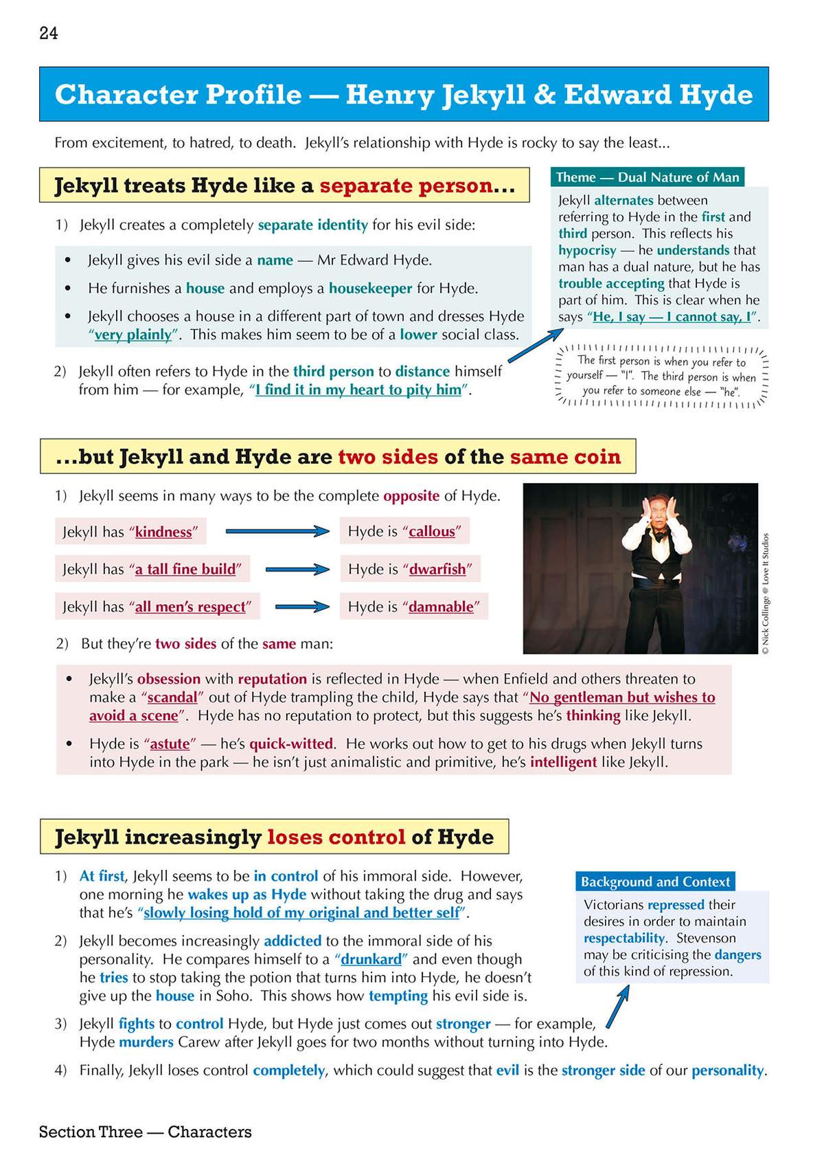 A detailed breakdown of Jekyll and Hyde's contrasting traits, their relationship, and the theme of dual nature