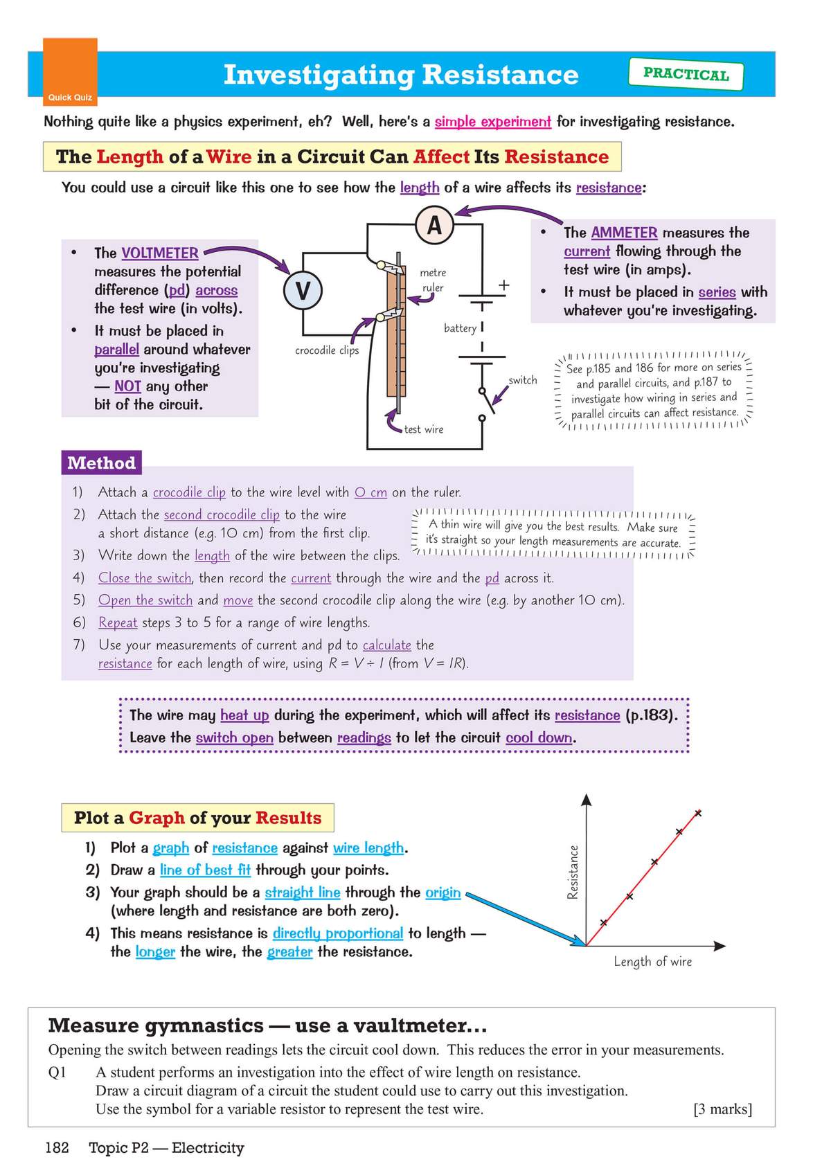 A practical guide to investigating how wire length affects resistance, with a circuit diagram, step-by-step method