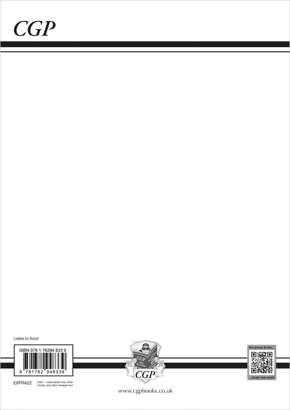 A blank answer sheet for marking multiple-choice answers, with an ISBN and barcode at the bottom